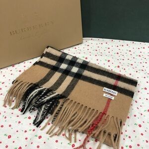 Burberry Tan Checkered Scarf